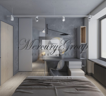 Spacious 2-room apartment with grey finish in the premium project StokholmasHaus26, Mežaparks